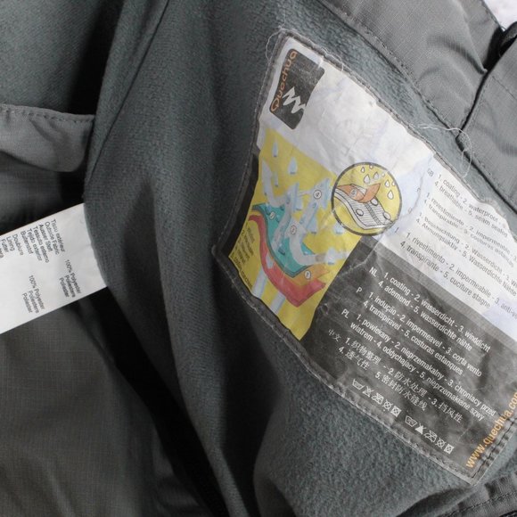 Quechua Gray 100% Polyester Lined Coated Waterproof Decathlon Ski Pants Size M - Picture 7 of 9